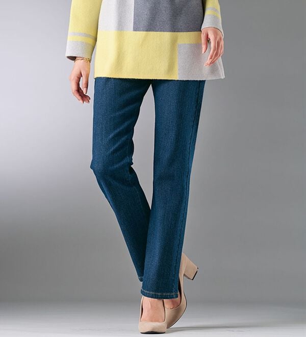 BELLUNA（ベルーナ）の「新！裏起毛スーパーストレッチ素材デニムパンツ（フルレングスパンツ）」｜詳細画像