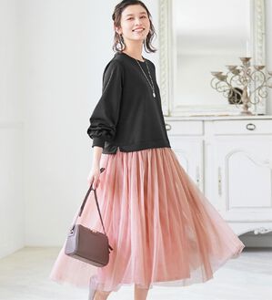 Viola e Viola（ヴィオラ エ ヴィオラ）の「チュールドッキングワンピース（ドッキングワンピース）」｜詳細画像