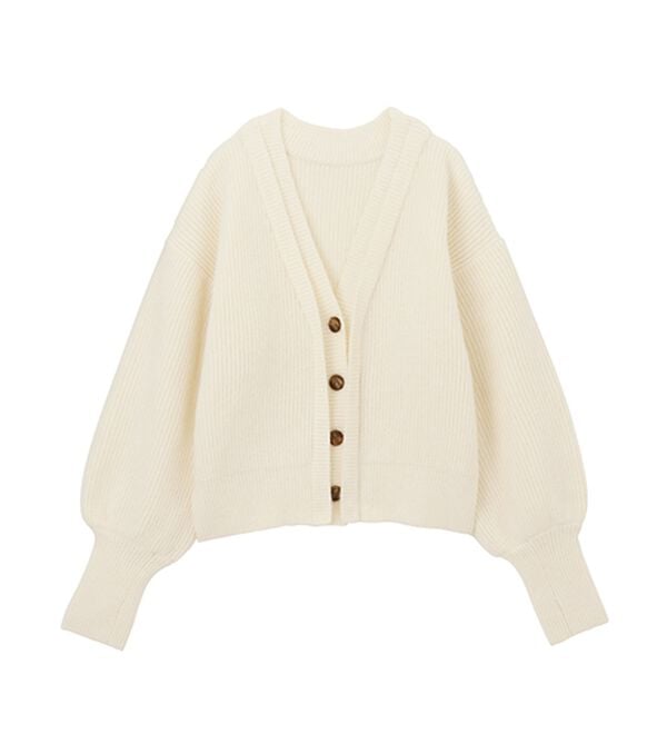 RANAN（ラナン）の「フロントレイヤードＶカーディガン（ニットカーディガン）」｜詳細画像