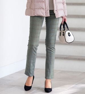 BELLUNA（ベルーナ）の「前身中わたであったか！すっきりパンツ（フルレングスパンツ）」｜グレンチェック