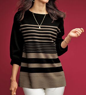 BELLUNA（ベルーナ）の「ランダムボーダー柄ニットプルオーバー（ニット・セーター）」｜詳細画像