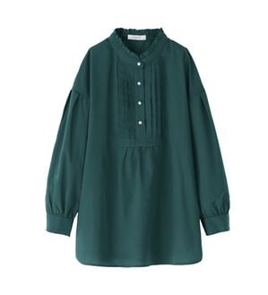 BELLUNA（ベルーナ）の「フリル衿パールボタン使いブラウス（ブラウス）」｜ブルーグリーン