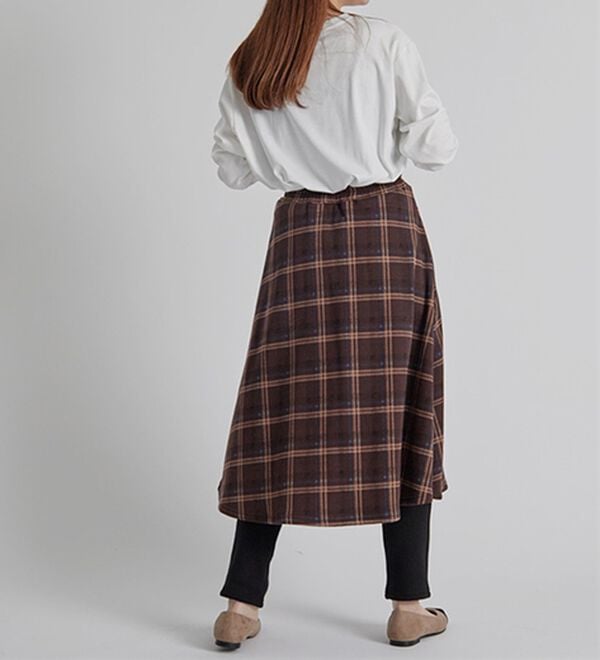 BELLUNA（ベルーナ）の「まるではく毛布！静電防止付レギンス付スカート（フルレングスパンツ）」｜詳細画像