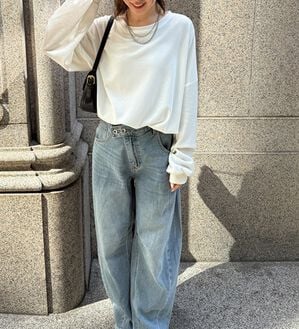 RANAN（ラナン）の「オーバーサイズスウェットＴ（カットソー）」｜ホワイト