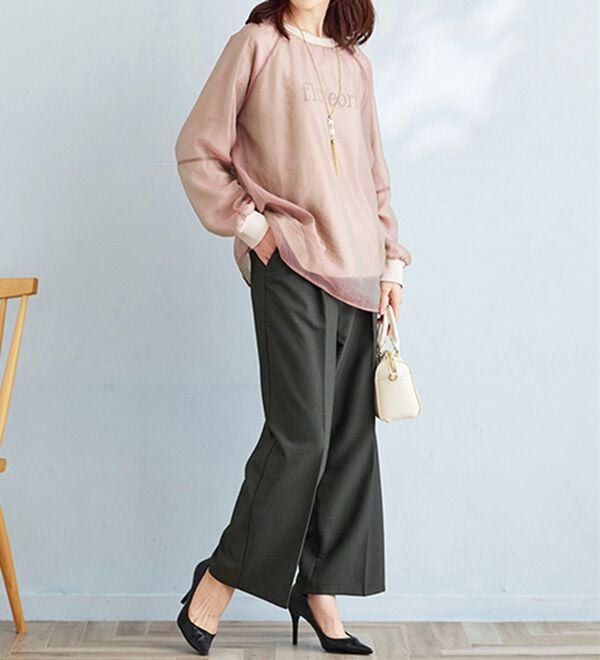 BELLUNA（ベルーナ）の「サマ見え！タック使いワイドパンツ（ワイドパンツ・ガウチョ）」｜詳細画像
