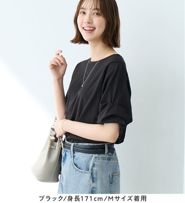 Viola e Viola（ヴィオラ エ ヴィオラ）の「ちゃっかり細見え！デザイン袖トップス（カットソー）」｜詳細画像