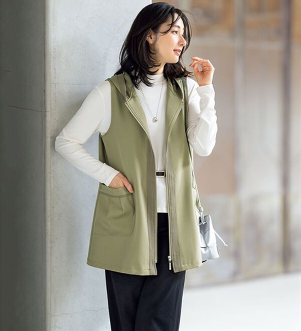 ルフラン（ルフラン）の「羽織ってお洒落なリブ使いベスト（ベスト）」｜詳細画像