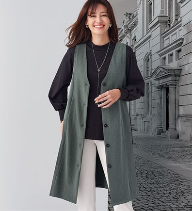 BELLUNA（ベルーナ）の「シワになりにくい！ウーリッシュ素材２ＷＡＹジャンパースカート（その他ワンピース）」