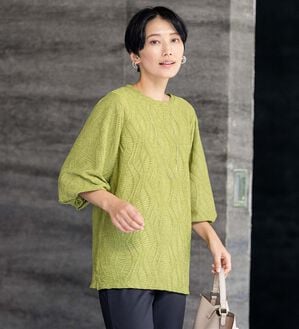 BELLUNA（ベルーナ）の「波柄ジャカードバルーン袖プルオーバー（カットソー）」｜詳細画像