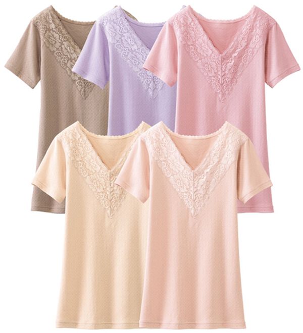 「【５色組】汗取りラグランインナー（肌着・インナーウェア）」｜5色組