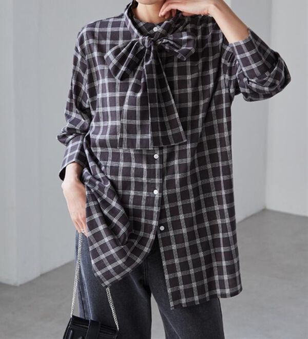 RANAN（ラナン）の「２ｗａｙボウタイチェックシャツ（シャツ）」｜詳細画像