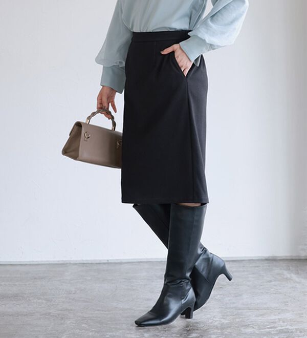 Pierrot（ピエロ）の「丈と柄が選べるカシミヤタッチＩラインスカート（ロングスカート）」｜詳細画像