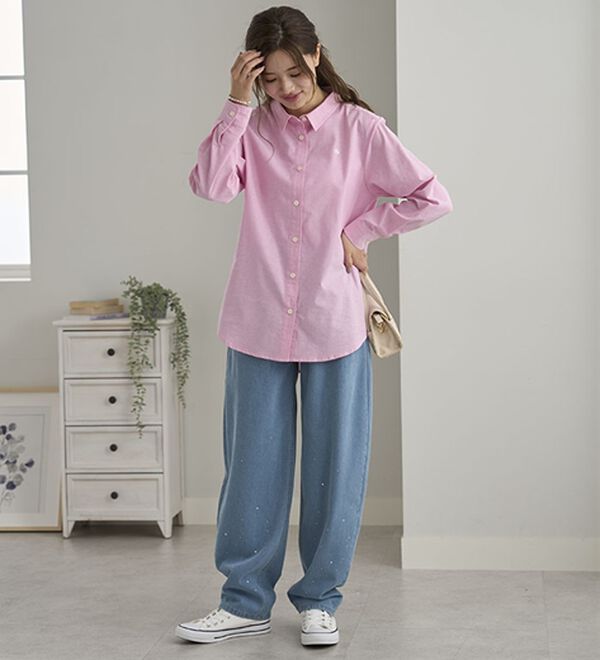 BELLUNA（ベルーナ）の「【ＰＯＬＯ　ＢＣＳ】オックス素材刺しゅうシャツ（シャツ）」｜詳細画像