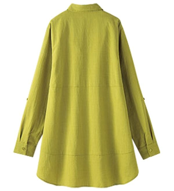 BELLUNA（ベルーナ）の「麻調素材タックデザインシャツチュニック（チュニック）」｜詳細画像