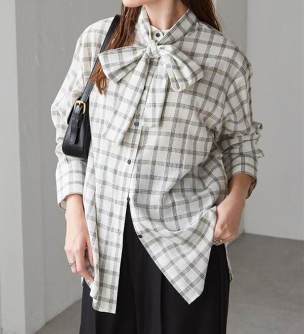 RANAN（ラナン）の「２ｗａｙボウタイチェックシャツ（シャツ）」｜詳細画像