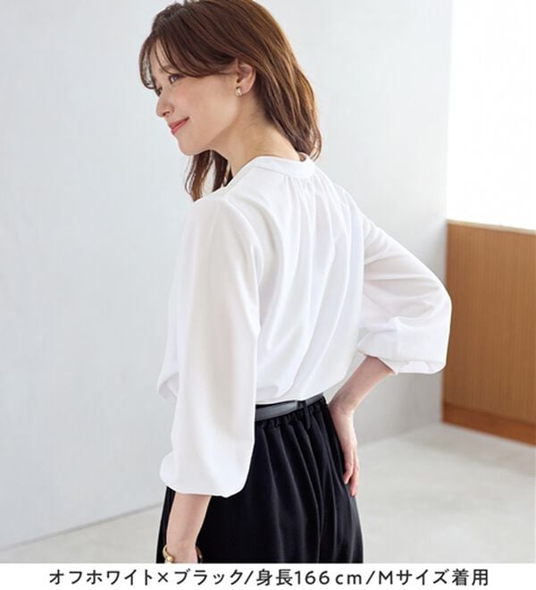 Viola e Viola（ヴィオラ エ ヴィオラ）の「【２点セット】楽ちん！スキッパーブラウスセットアップ（ブラウススーツ）」｜詳細画像