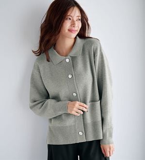 BELLUNA（ベルーナ）の「アウター感覚！ニットジャケット（その他ジャケット）」｜杢グレー