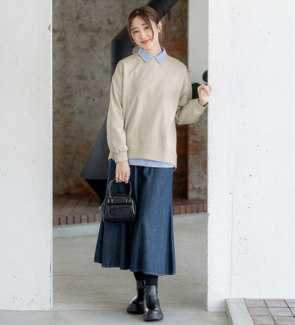 BELLUNA（ベルーナ）の「軽やか綿混！大人サマ見えスウェット（カットソー）」｜詳細画像