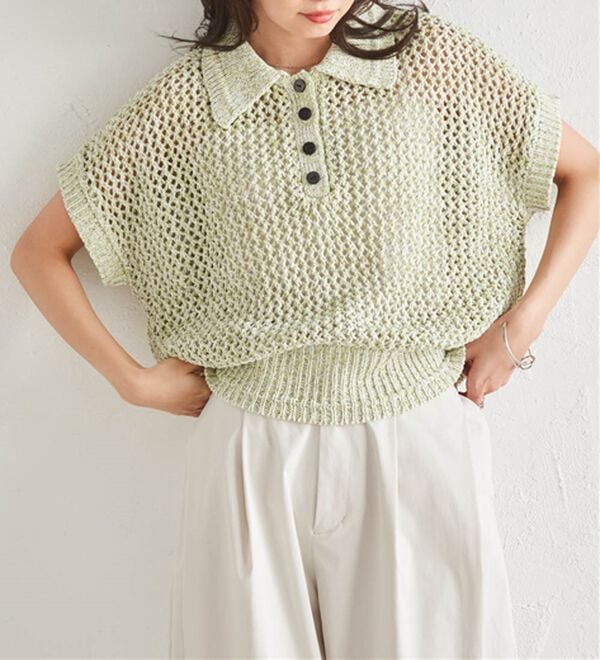 RANAN（ラナン）の「クロシェメッシュポロニット（ニット・セーター）」｜詳細画像