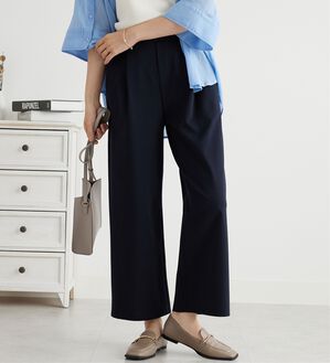 BELLUNA（ベルーナ）の「ポンチ素材タック使いワイドパンツ（ワイドパンツ・ガウチョ）」｜詳細画像