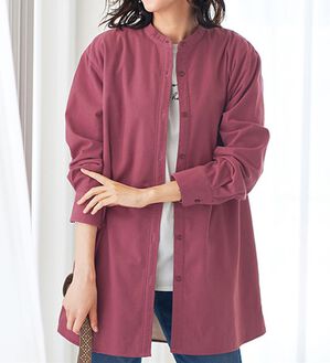 BELLUNA（ベルーナ）の「こっそりあったか！裏フリースシャツチュニック（シャツ）」｜詳細画像