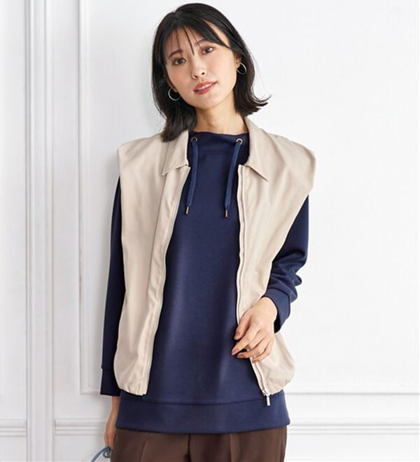 BELLUNA（ベルーナ）の「【新色追加】ワイドネックサイド切替プルオーバー（カットソー）」｜詳細画像