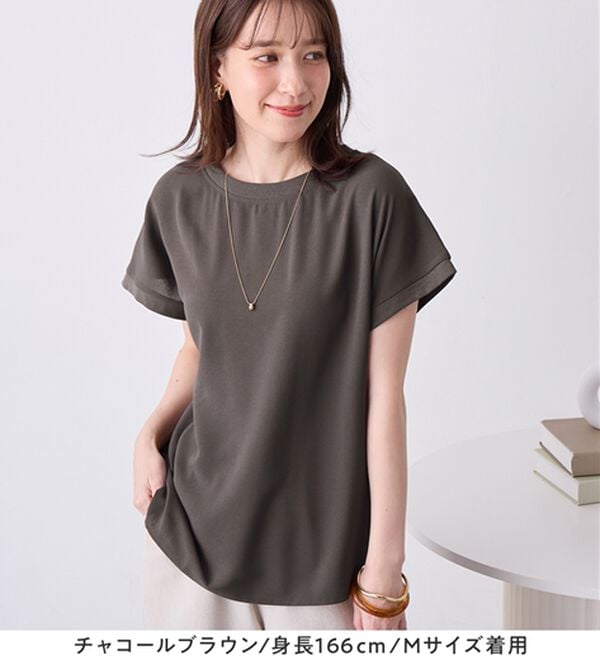 Viola e Viola（ヴィオラ エ ヴィオラ）の「さらさらＥＡＳＹ　前後２ＷＡＹヘンリーネックＴブラウス（ブラウス）」｜詳細画像