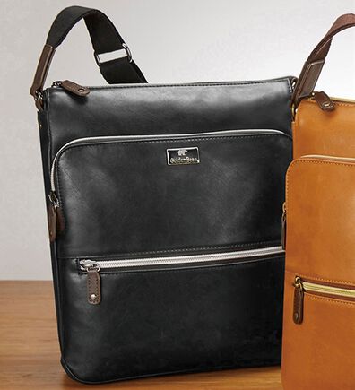 「＜ゴールデンベア＞卓越した手ざわり人工皮革のショルダー（メンズショルダーバッグ）」