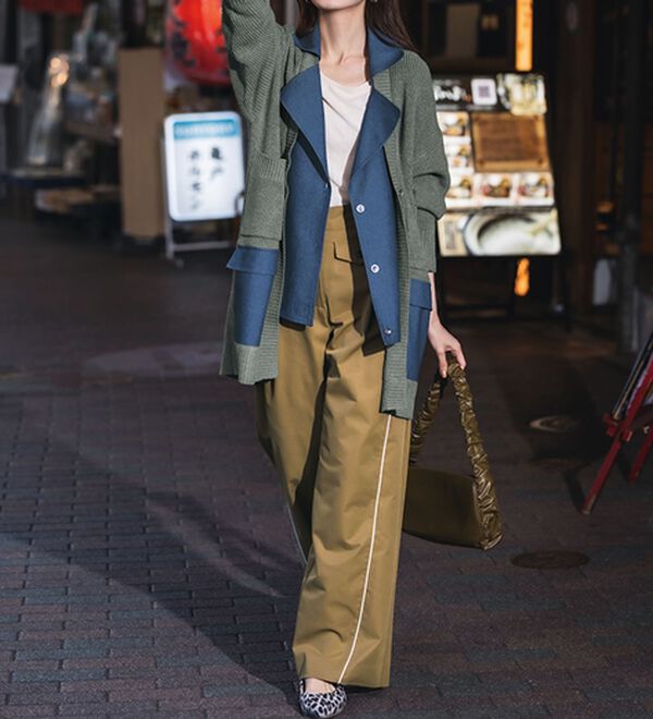 RANAN（ラナン）の「重ね着風デニム切替ニットジャケット（その他ジャケット）」｜詳細画像