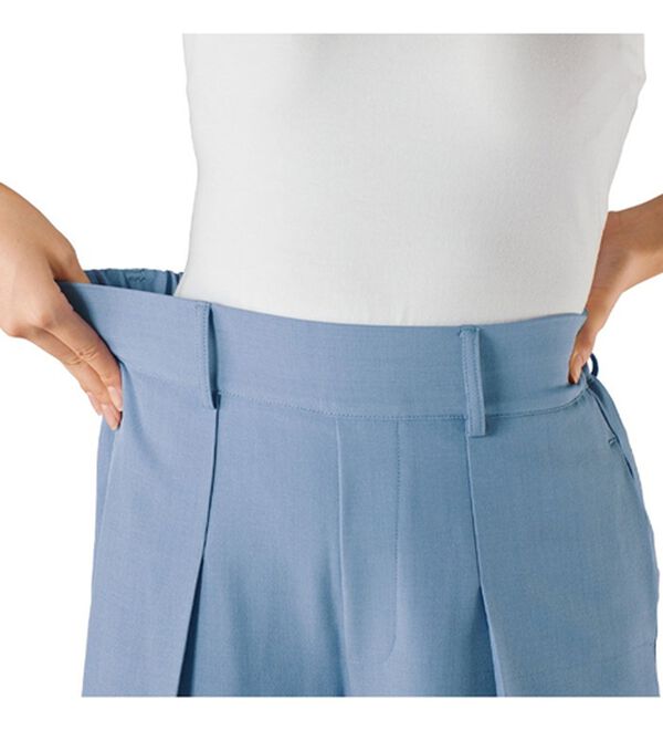 BELLUNA（ベルーナ）の「リネンライクタックワイドパンツ（ワイドパンツ・ガウチョ）」｜詳細画像