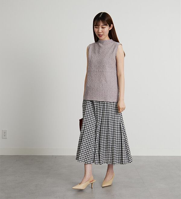 BELLUNA（ベルーナ）の「クラッシュジャカードハイネックプルオーバー・タンクトップ（カットソー）」｜詳細画像