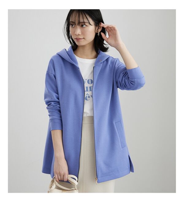 BELLUNA（ベルーナ）の「フードデザインとろみ素材ジップアップパーカー（パーカー）」｜詳細画像