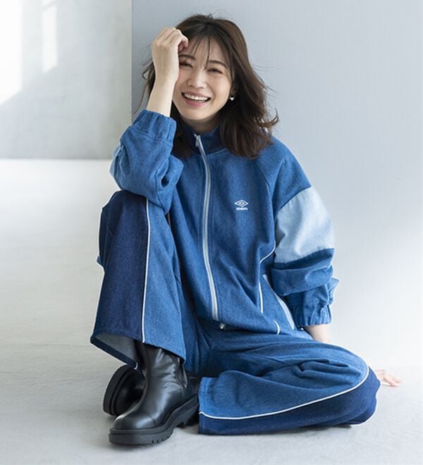 美品　ネイビー　ユーズド加工　スウェットデニム　アンコンジャケット　L SELVEDGE VOYAGE DENIM JACKET | KURO × Maison Kitsuné
