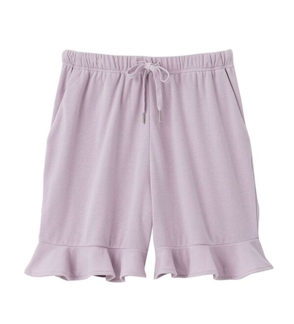 alotta（アロッタ）の「【選べる！】やわらかパイルルームウェア＜ギャザー切替トップス・裾フリルロングパンツ・裾フリルショートパンツ＞（フルレングスパンツ）」｜詳細画像