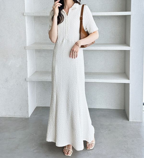 GeeRA（ジーラ）の「全骨格細見え！表面感素材マーメイドワンピース（その他ワンピース）」｜詳細画像