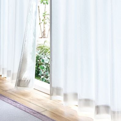 「「エコファイン」使用２枚合わせ多機能デザインレースカーテン（レースカーテン）」