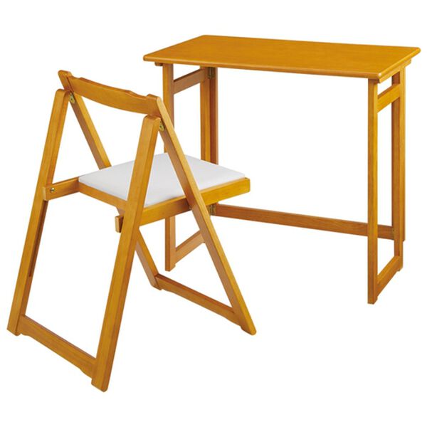 「折りたたみデスク＆チェア２（デスク・学習机）」｜ナチュラル