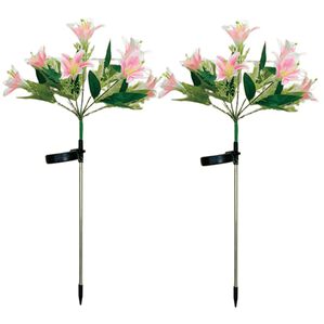 「ガーデンライト　ゆり（照明・ライト）」｜ピンク