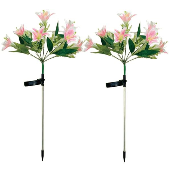 「ガーデンライト　ゆり（照明・ライト）」｜ピンク