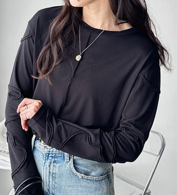 GeeRA（ジーラ）の「コード刺繍スラブシアーカットソー（カットソー）」｜詳細画像