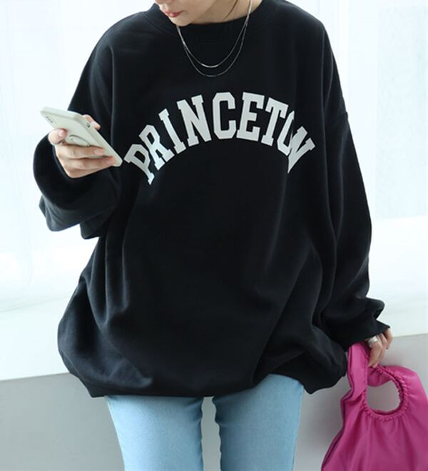 A HAPPY MARILYN（アハッピーマリリン）の「【Ｌ～８Ｌ】【ハピぽか裏起毛】２デザインから選べるロゴトレーナー 毛玉になりにくい（トレーナー・スウェット）」｜詳細画像