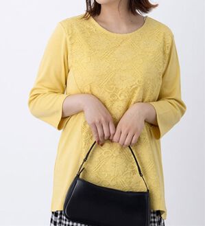 BELLUNA（ベルーナ）の「レース切替大人顔プルオーバー（カットソー）」｜イエロー