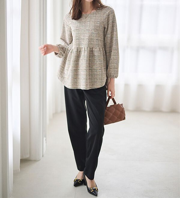 RANAN（ラナン）の「＜２点セット＞洗える！きれい見えカットツイードセットアップ（ブラウススーツ）」｜詳細画像