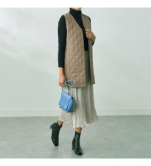 BELLUNA（ベルーナ）の「【マジ軽ウォーム】蓄熱保温キルトロングベスト（ポーチ付）（ベスト）」｜詳細画像