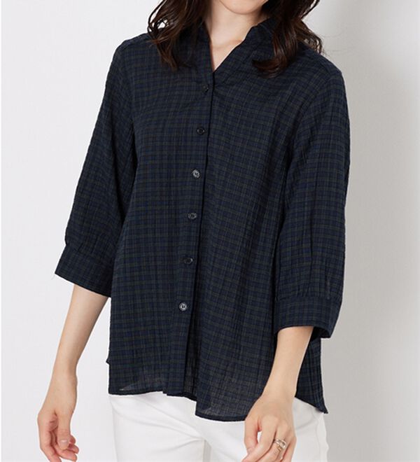 BELLUNA（ベルーナ）の「スキッパー衿ぽこぽこ素材ブラウス（ブラウス）」｜詳細画像