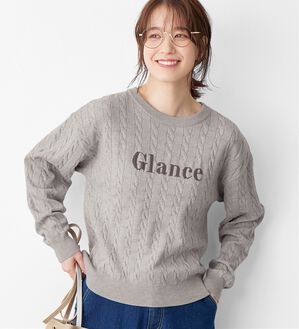Viola e Viola（ヴィオラ エ ヴィオラ）の「洗えるもちもちロゴ刺しゅうケーブルニット（ニット・セーター）」｜詳細画像