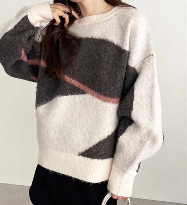 GeeRA（ジーラ）の「ニュアンス柄ジャカードニット（ニット・セーター）」｜詳細画像