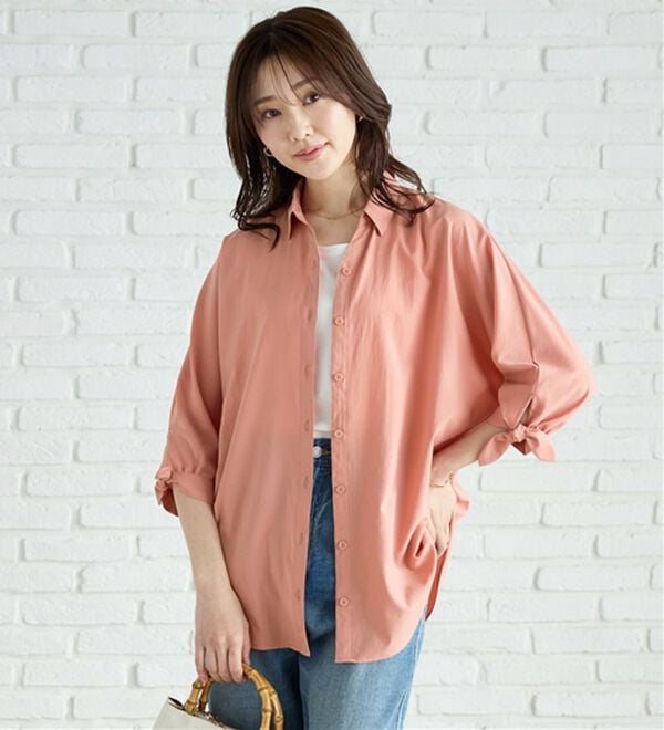 BELLUNA（ベルーナ）の「【吸水速乾】イージーケア！袖リボンシャツチュニック（チュニック）」｜詳細画像