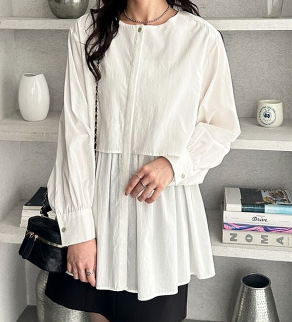 GeeRA（ジーラ）の「羽織にもなる！ペプラムシャツチュニック（チュニック）」｜詳細画像