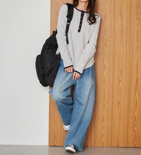 RANAN（ラナン）の「ヘンリーネックワッフルロンＴ（カットソー）」｜詳細画像